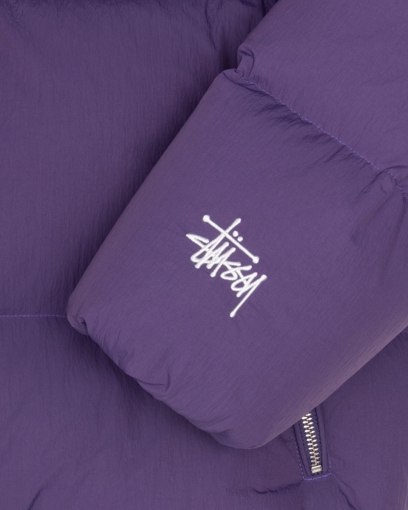 Long Sleeve Outerwear Stüssy Down Puffer Nylon Violette | GW77-Y5-CI