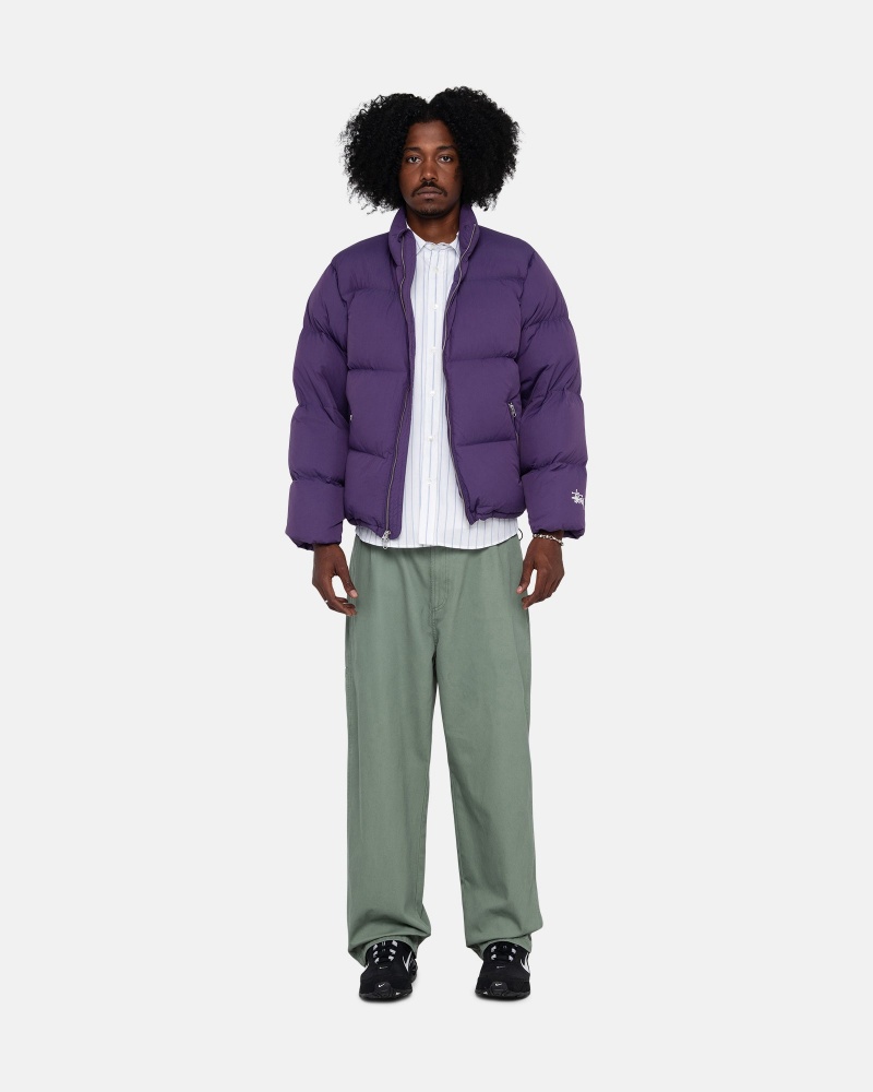 Long Sleeve Outerwear Stüssy Down Puffer Nylon Violette | GW77-Y5-CI