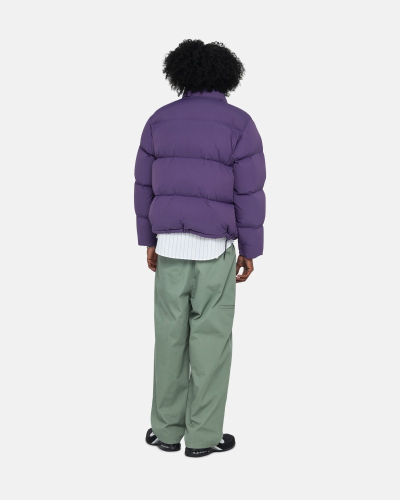 Long Sleeve Outerwear Stüssy Down Puffer Nylon Violette | GW77-Y5-CI