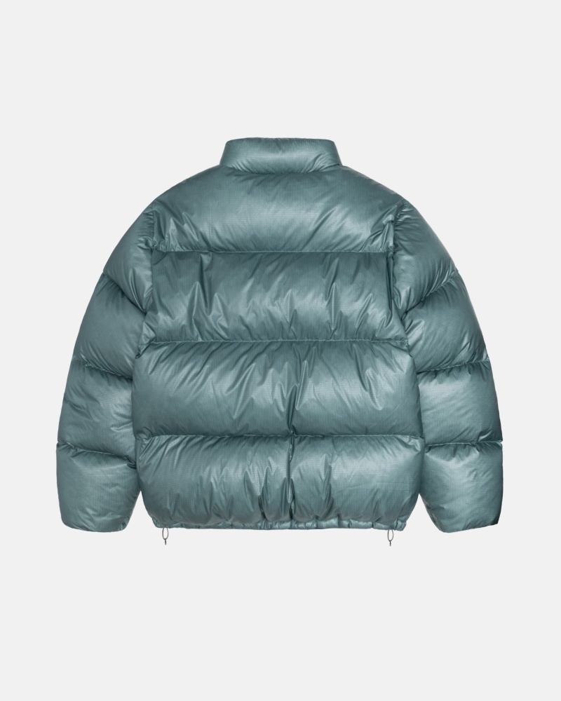 Long Sleeve Outerwear Stüssy Down Puffer Parachute Ripstop Bleu | MO93-T0-SL