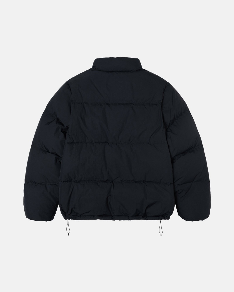 Long Sleeve Outerwear Stüssy Down Puffer Nylon Noir | EY54-A5-YM