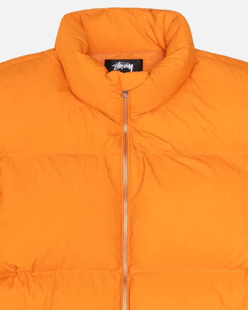 Long Sleeve Outerwear Stüssy Down Puffer Nylon Orange | ZO05-X6-KI