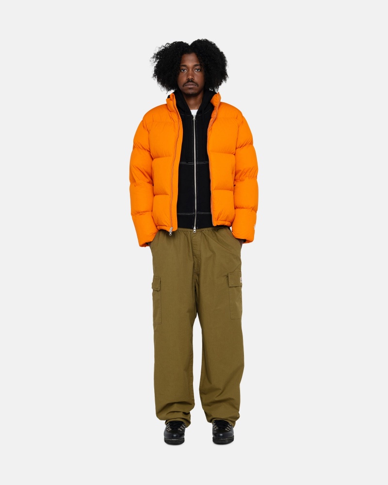 Long Sleeve Outerwear Stüssy Down Puffer Nylon Orange | ZO05-X6-KI