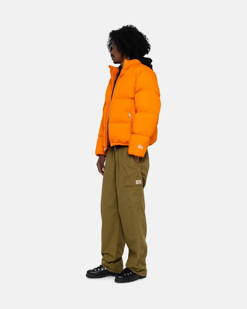 Long Sleeve Outerwear Stüssy Down Puffer Nylon Orange | ZO05-X6-KI