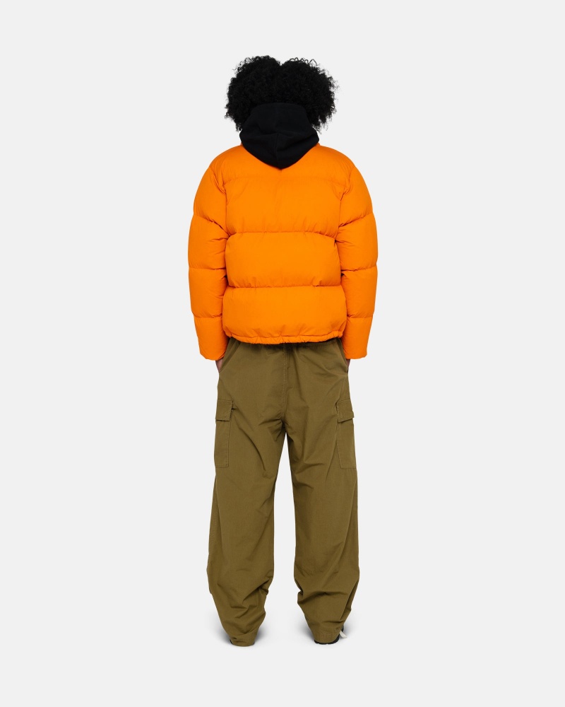 Long Sleeve Outerwear Stüssy Down Puffer Nylon Orange | ZO05-X6-KI