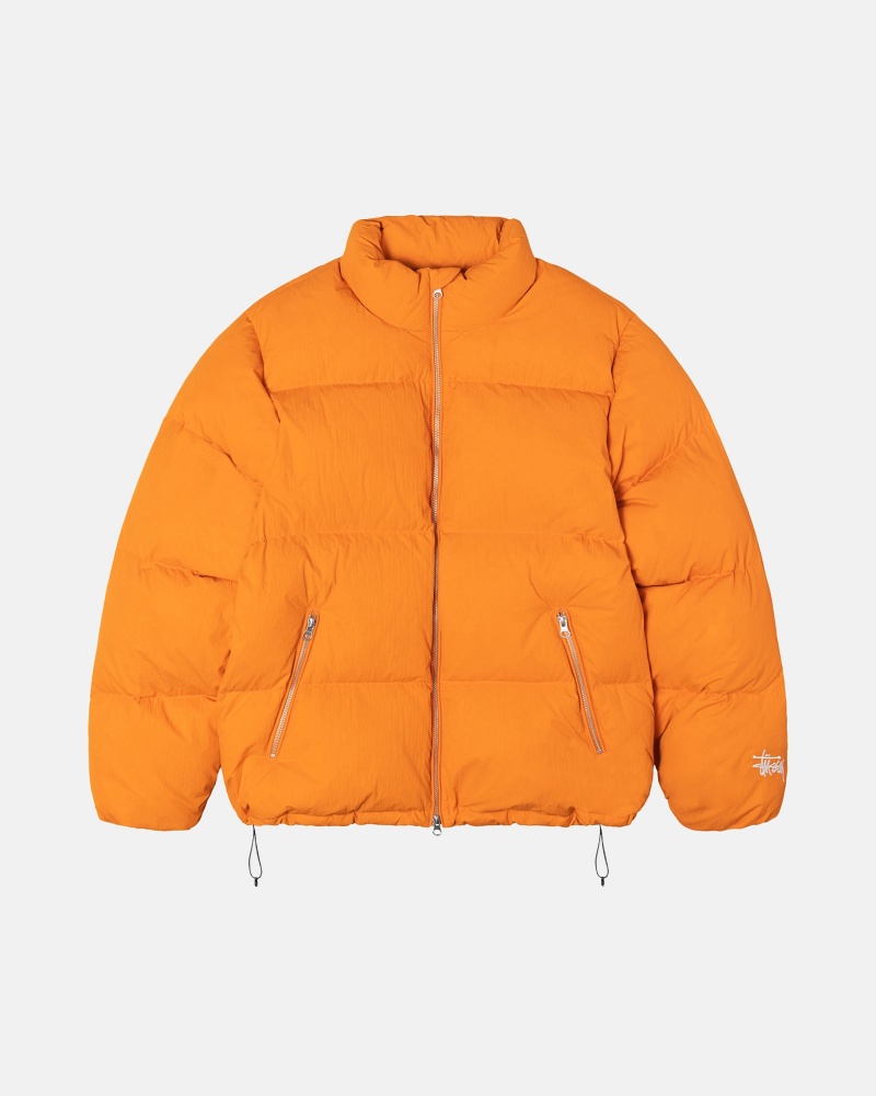 Long Sleeve Outerwear Stüssy Down Puffer Nylon Orange | ZO05-X6-KI