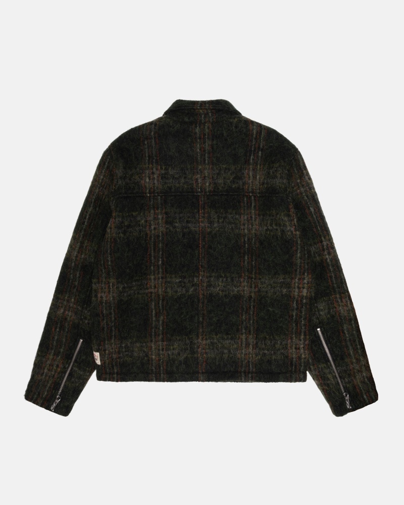 Long Sleeve Outerwear Stüssy Mohair Club Jacket Vert Olive | PV74-Q1-ZX