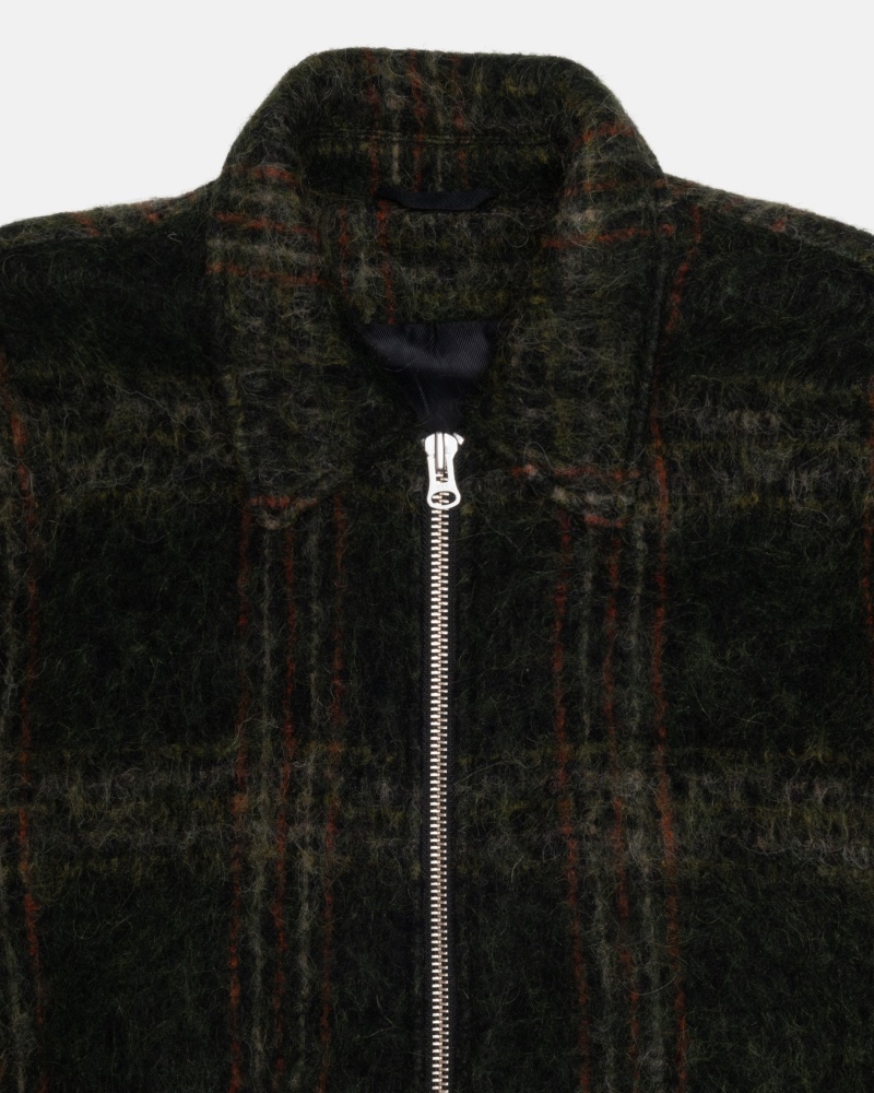 Long Sleeve Outerwear Stüssy Mohair Club Jacket Vert Olive | PV74-Q1-ZX