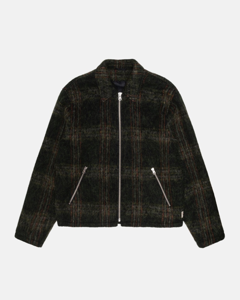 Long Sleeve Outerwear Stüssy Mohair Club Jacket Vert Olive | PV74-Q1-ZX