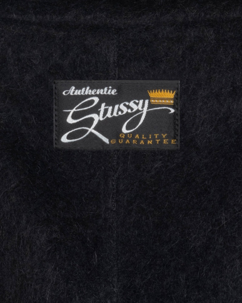 Long Sleeve Outerwear Stüssy Mohair Trench Coat Noir | ZV52-Y2-NM