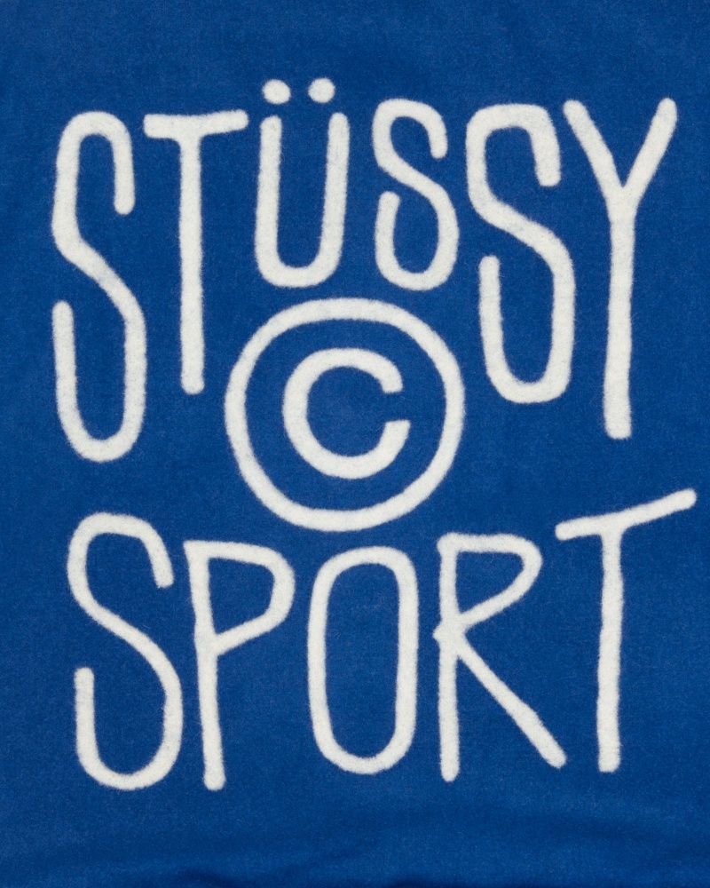 Long Sleeve Outerwear Stüssy Sport Melton Varsity Jacket Bleu Royal | EA58-O6-BG