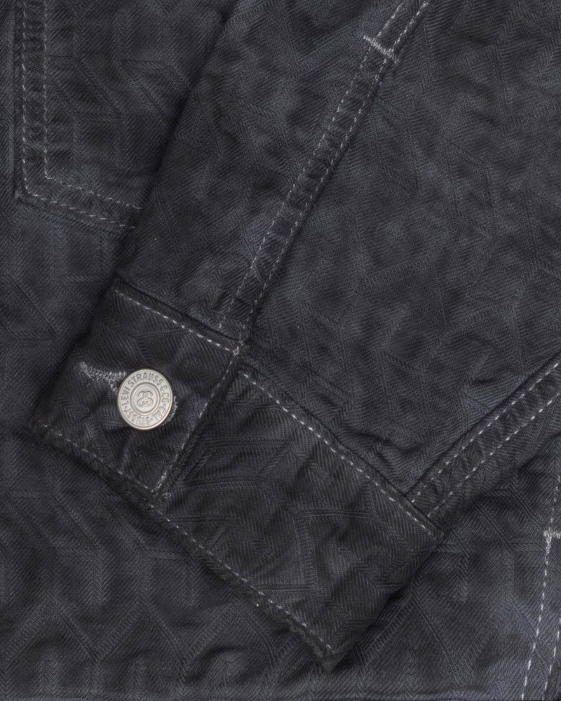 Long Sleeve Outerwear Stüssy & Levi's Dyed Jacquard Trucker Jacket Noir | IB20-N2-WL