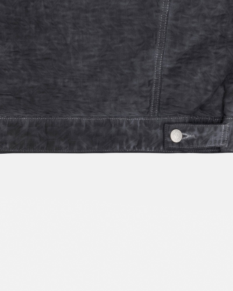 Long Sleeve Outerwear Stüssy & Levi's Dyed Jacquard Trucker Jacket Noir | IB20-N2-WL