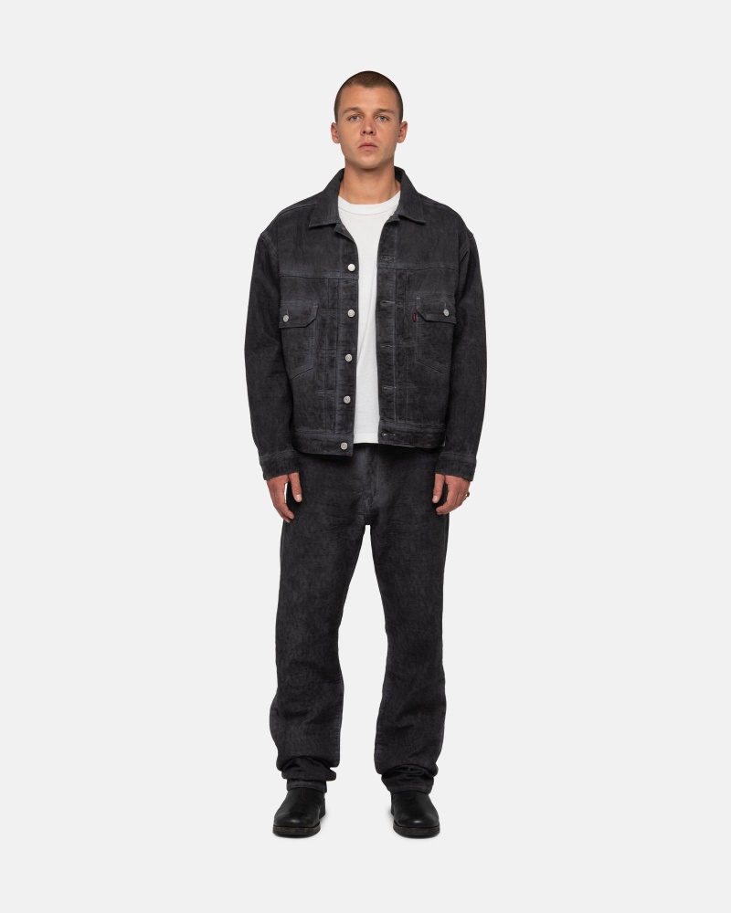 Long Sleeve Outerwear Stüssy & Levi's Dyed Jacquard Trucker Jacket Noir | IB20-N2-WL