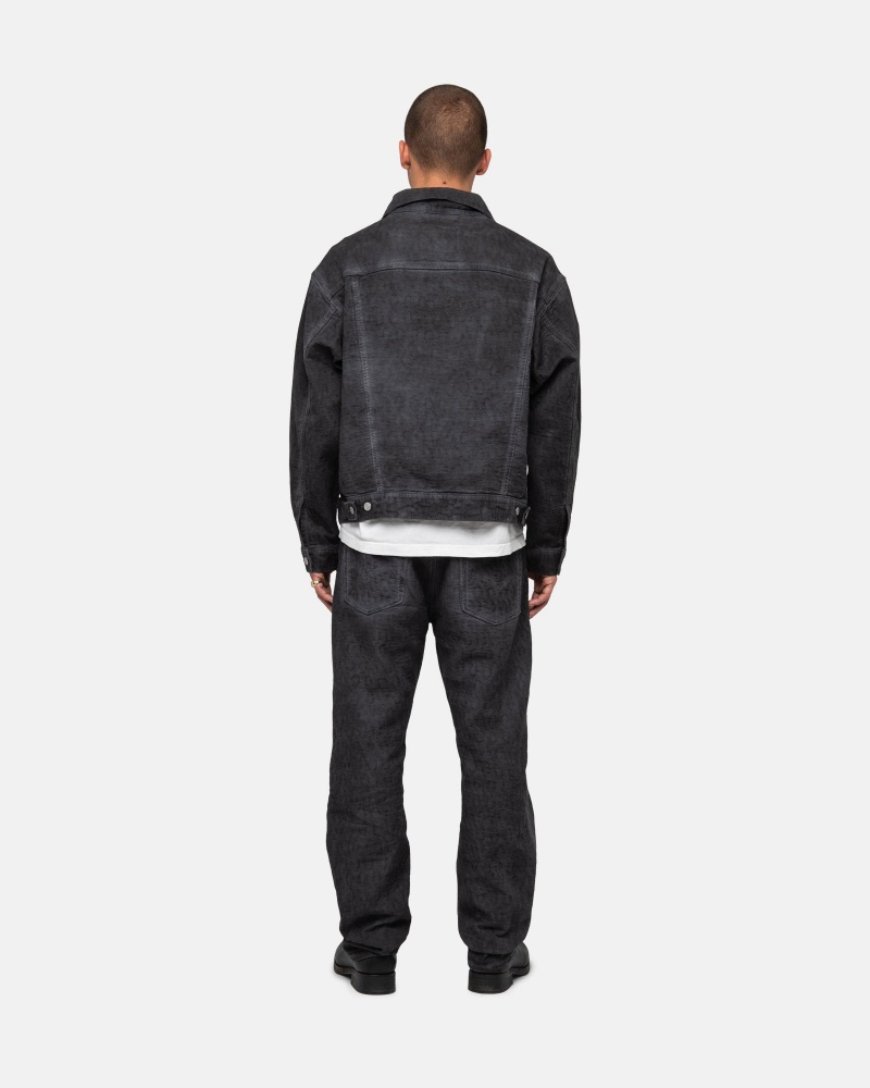 Long Sleeve Outerwear Stüssy & Levi's Dyed Jacquard Trucker Jacket Noir | IB20-N2-WL