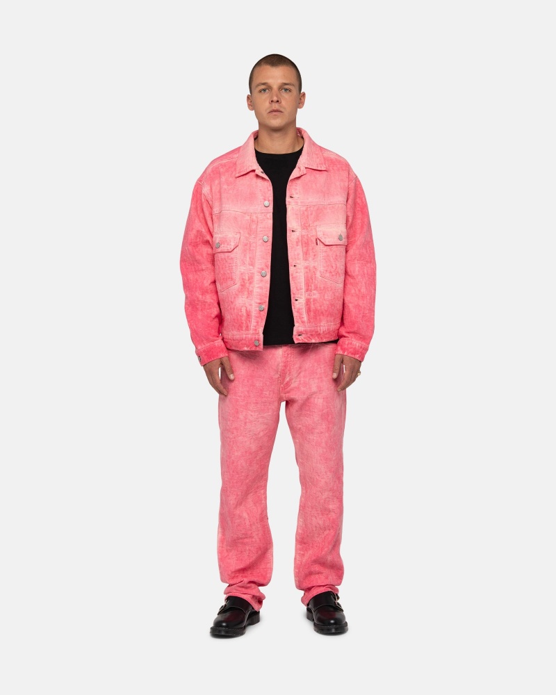 Long Sleeve Outerwear Stüssy & Levi's Dyed Jacquard Trucker Jacket Rose | PY24-N7-WS