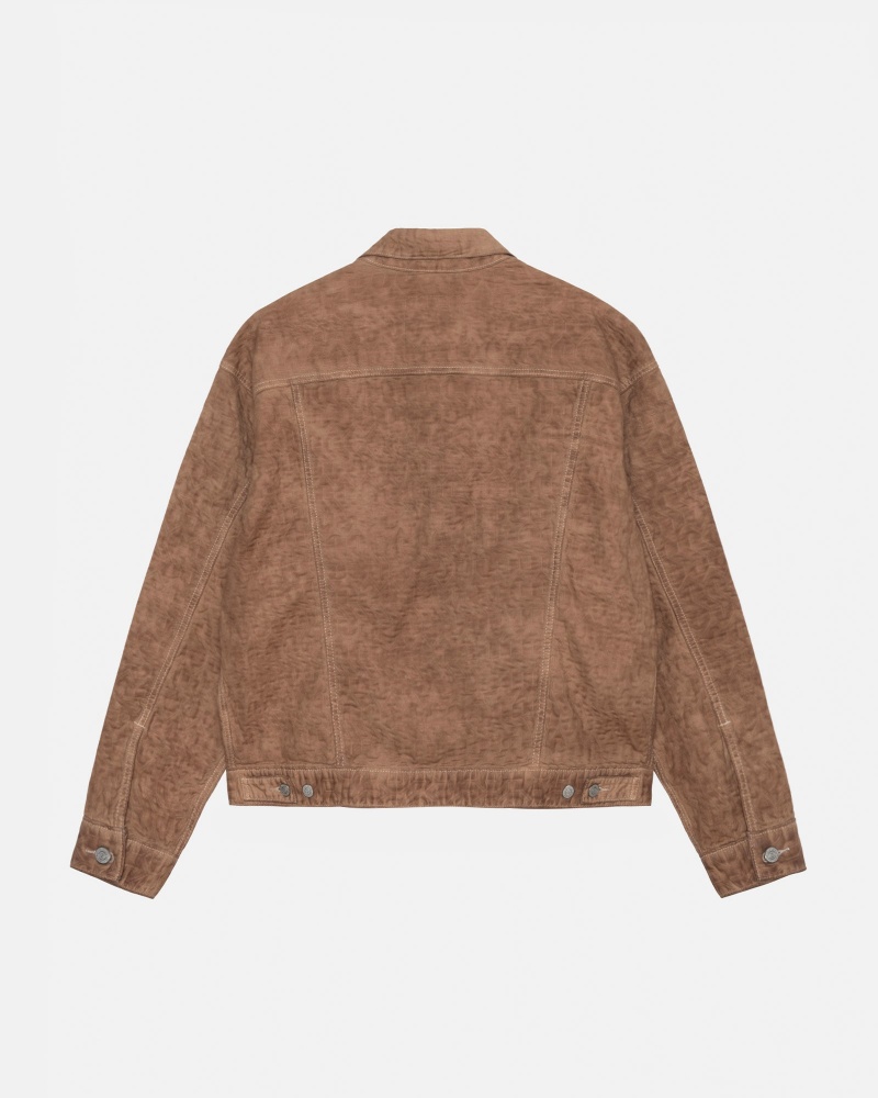 Long Sleeve Outerwear Stüssy & Levi's Dyed Jacquard Trucker Jacket Marron | FR54-T1-WC