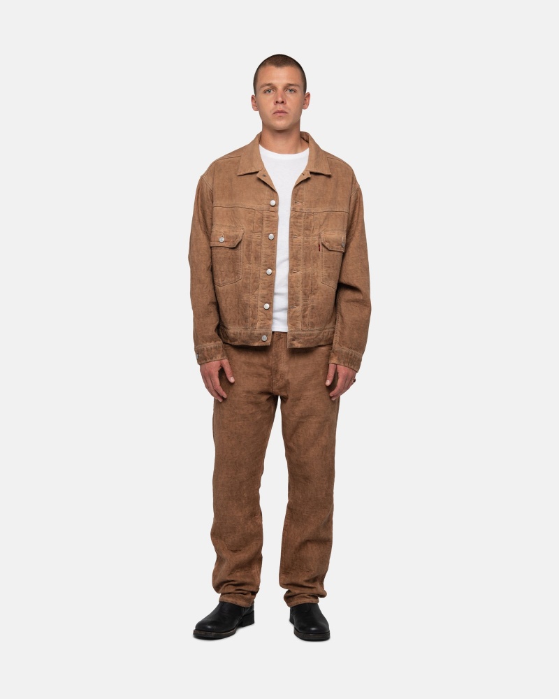 Long Sleeve Outerwear Stüssy & Levi's Dyed Jacquard Trucker Jacket Marron | FR54-T1-WC