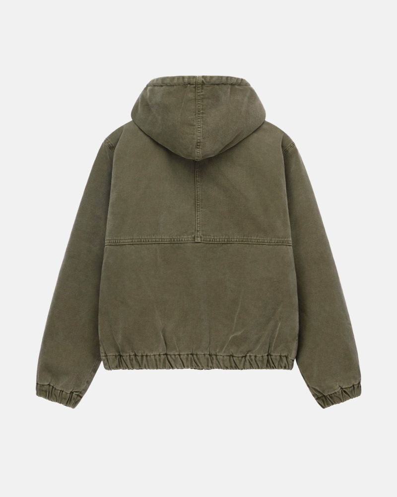 Long Sleeve Outerwear Stüssy Travail Jacket Insulated Tela Vert Olive | JT32-G4-ZP