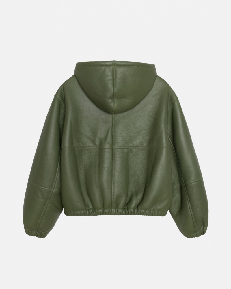 Long Sleeve Outerwear Stüssy Travail Jacket Shearling Vert | YP45-R6-RD