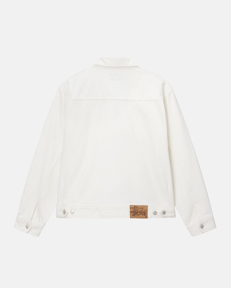 Long Sleeve Outerwear Stüssy Zip Travail Jacket Overdyed Bone | HK93-J9-LE