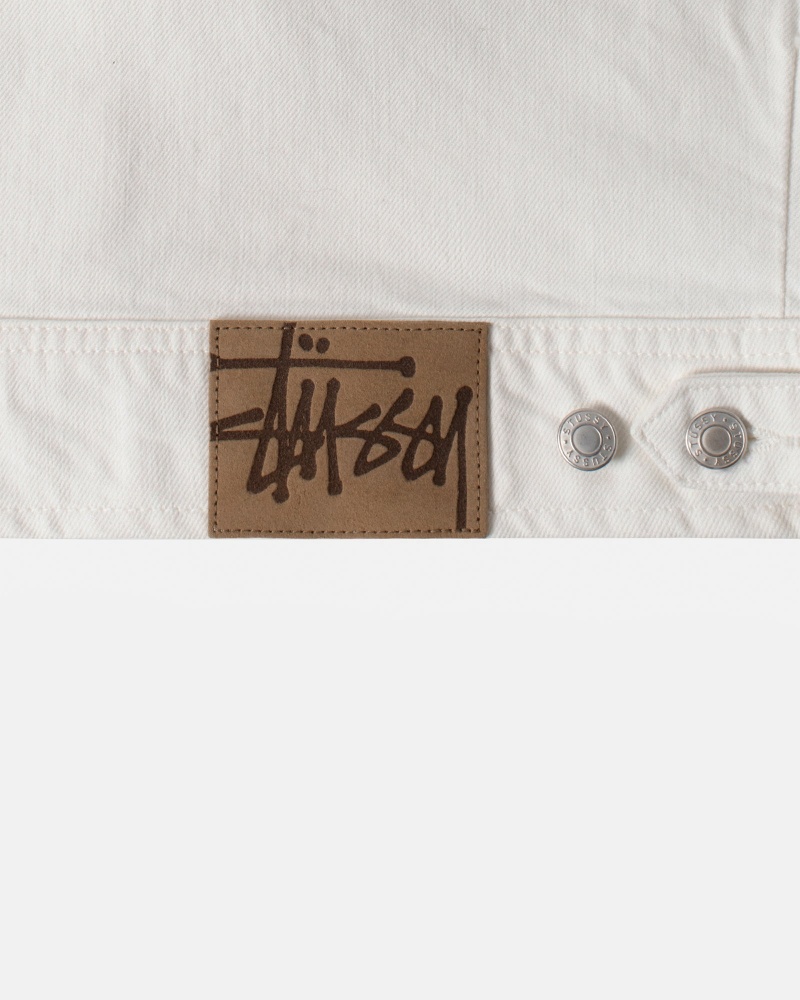 Long Sleeve Outerwear Stüssy Zip Travail Jacket Overdyed Bone | HK93-J9-LE