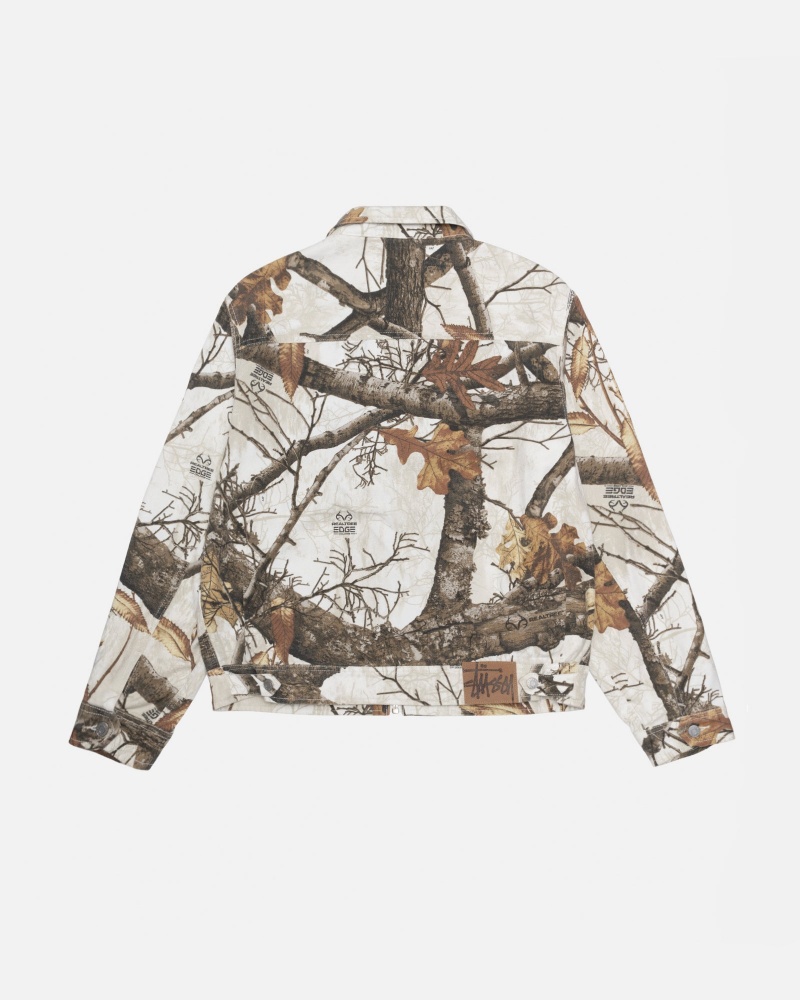 Long Sleeve Outerwear Stüssy Zip Travail Jacket Realtree Edge Snow | CY03-O9-RT