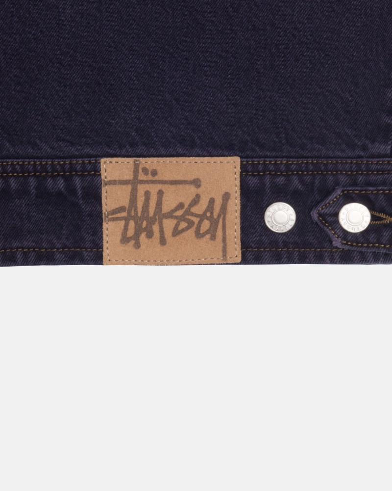 Long Sleeve Outerwear Stüssy Zip Travail Jacket Denim Nightshade | LG27-N6-FJ