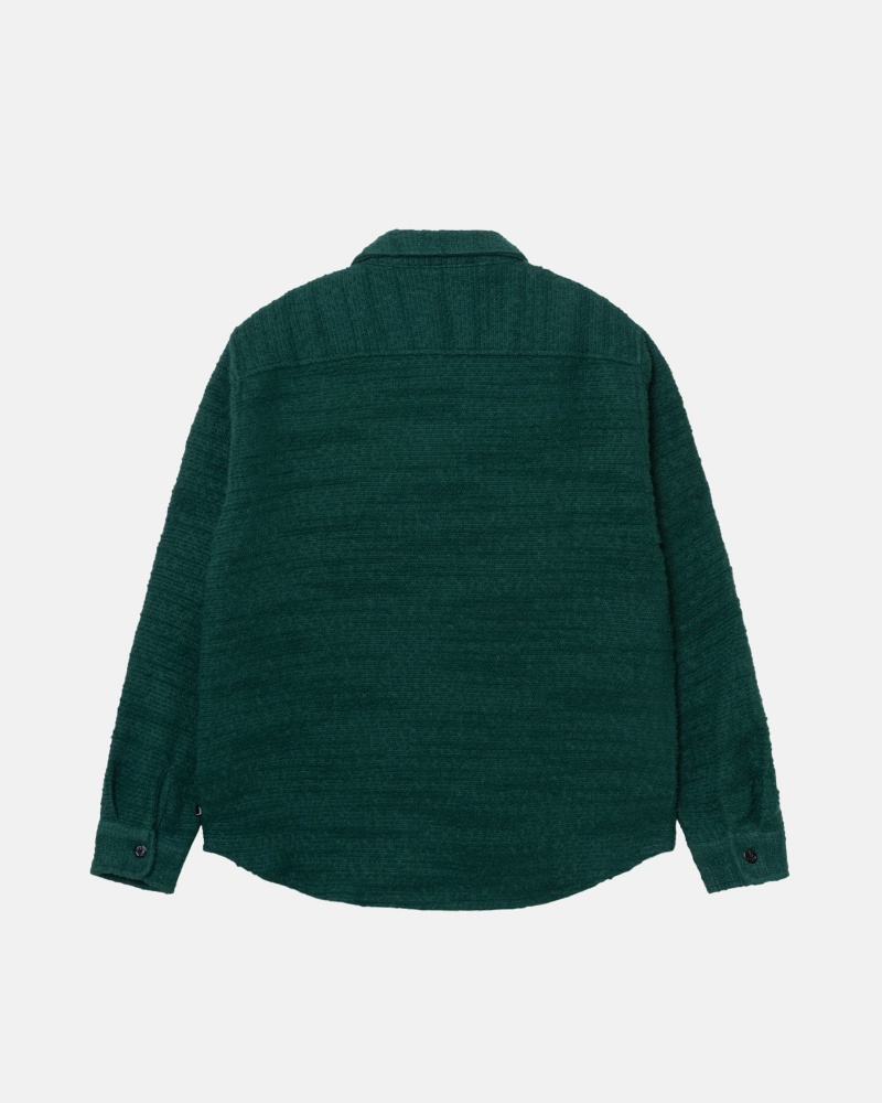 Long Sleeve Shirt Stüssy Boucle Laine Cpo Shirt Vert | IP70-Z7-UG