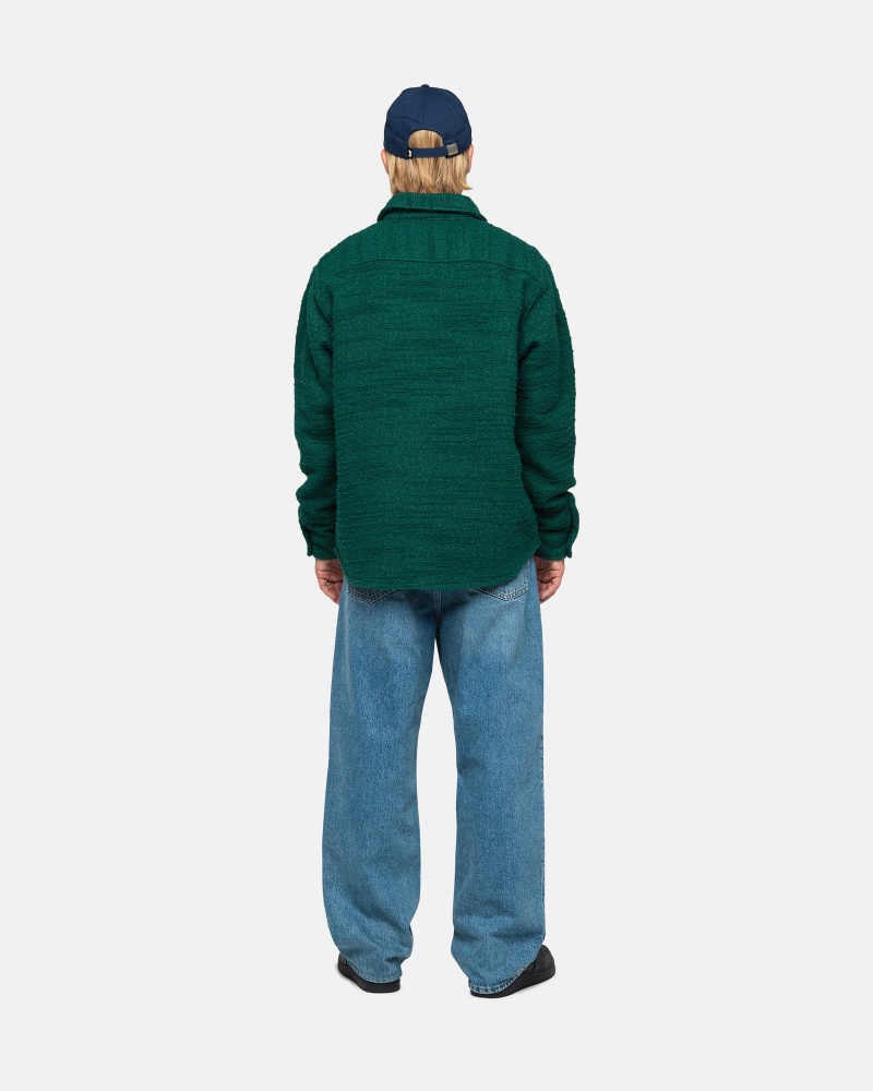 Long Sleeve Shirt Stüssy Boucle Laine Cpo Shirt Vert | IP70-Z7-UG