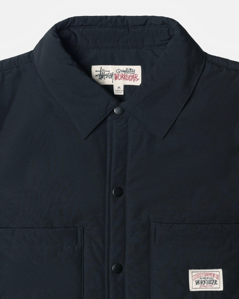 Long Sleeve Shirt Stüssy Rembourré Tech Over Shirt Noir | KO18-Q0-ZL