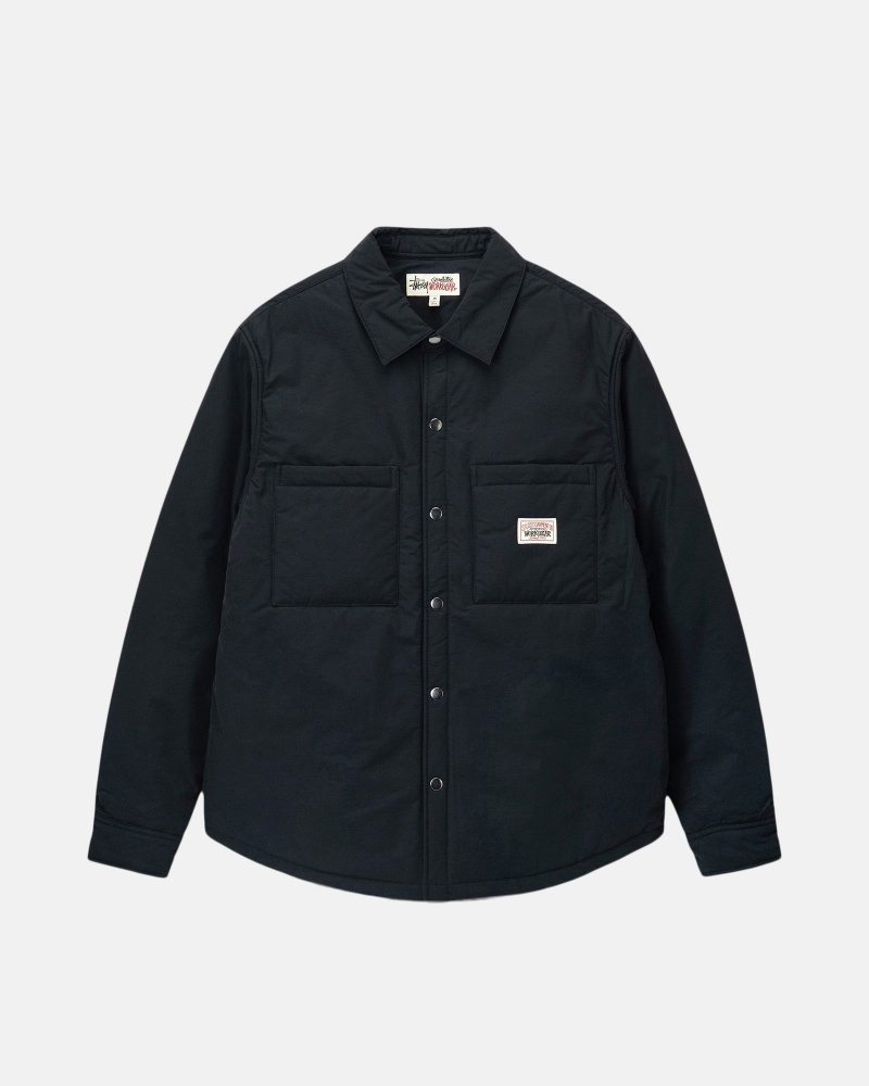 Long Sleeve Shirt Stüssy Rembourré Tech Over Shirt Noir | KO18-Q0-ZL