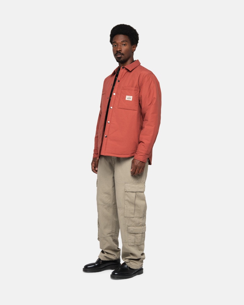 Long Sleeve Shirt Stüssy Rembourré Tech Over Shirt Brick | SL35-I0-TF