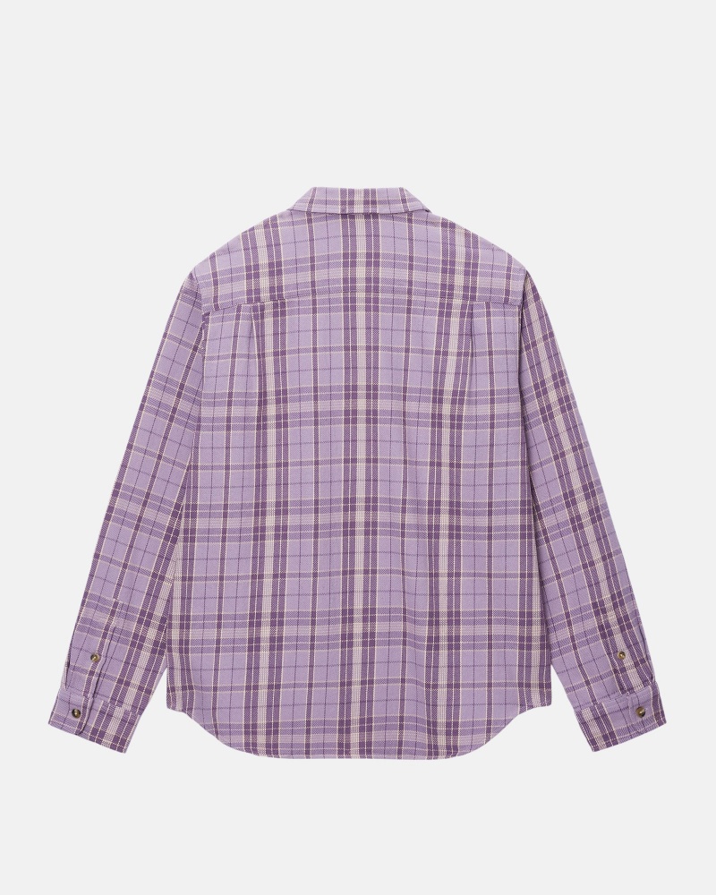 Long Sleeve Shirt Stüssy Stones Plaid Shirt Lavande | GM20-J9-WN