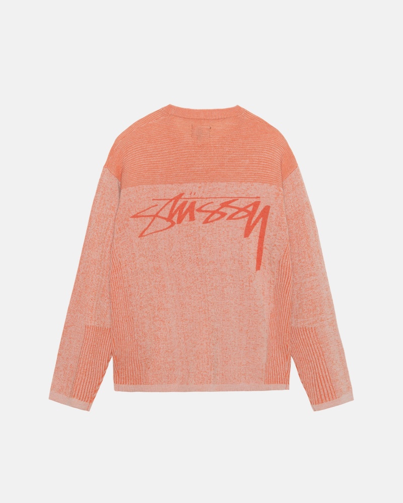 Long Sleeve Sweater Stüssy Engineered Panel Pull Orange | XQ15-R2-BL