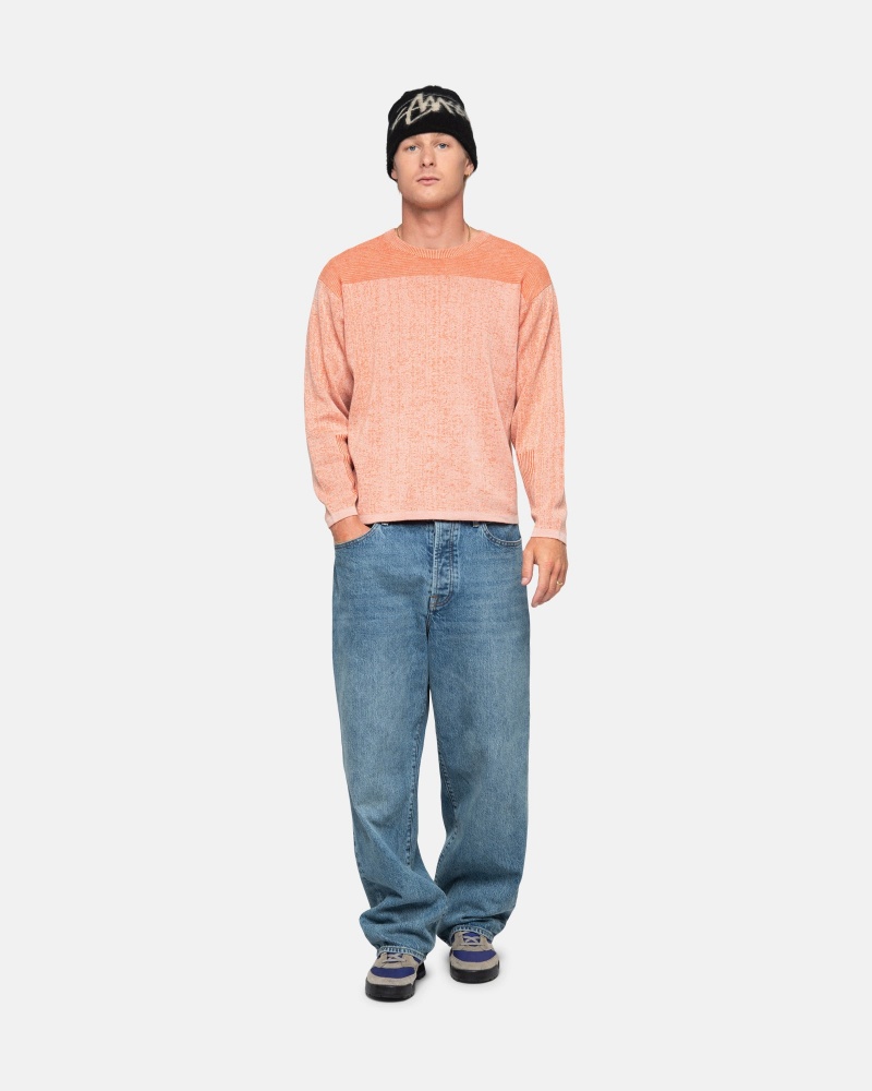 Long Sleeve Sweater Stüssy Engineered Panel Pull Orange | XQ15-R2-BL