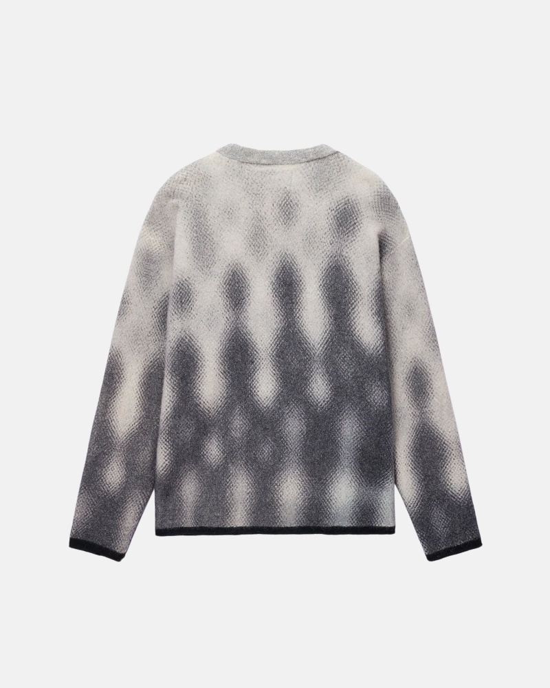 Long Sleeve Sweater Stüssy Gradient Dot Brushed Pull Grise | HR92-W4-DW