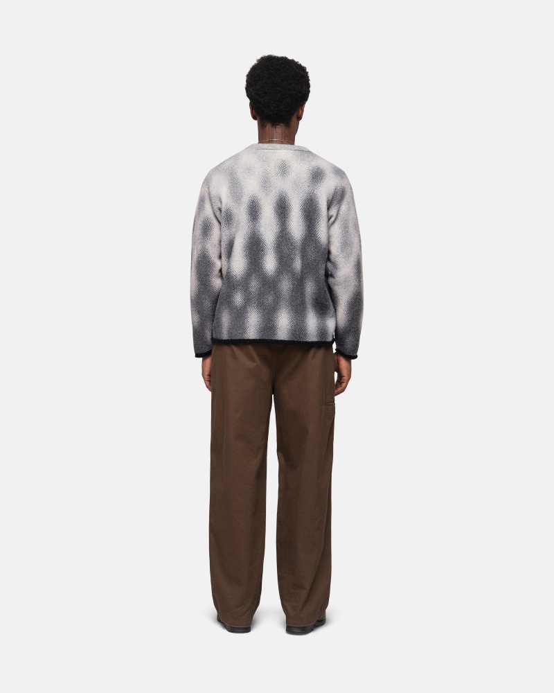 Long Sleeve Sweater Stüssy Gradient Dot Brushed Pull Grise | HR92-W4-DW