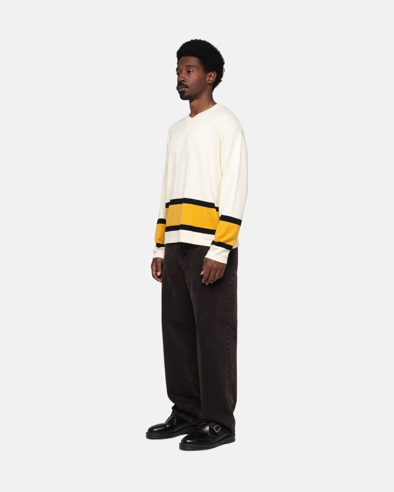 Long Sleeve Sweater Stüssy Hockey Pull Natural | CU38-I3-UA