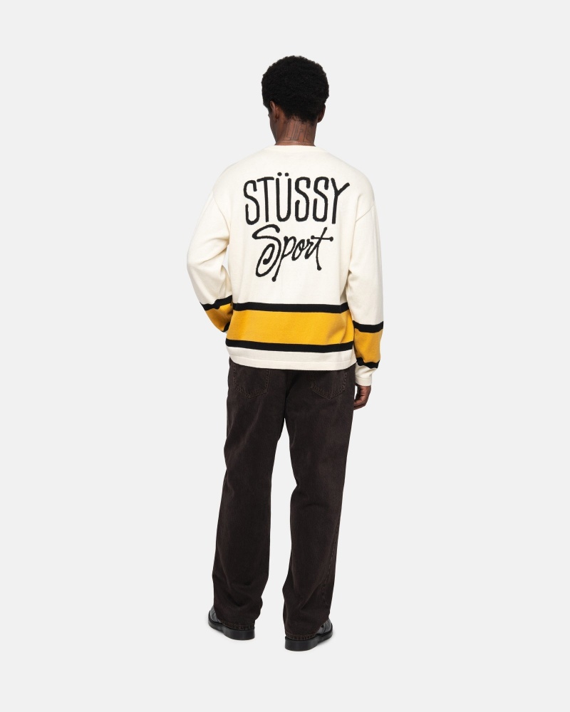 Long Sleeve Sweater Stüssy Hockey Pull Natural | CU38-I3-UA