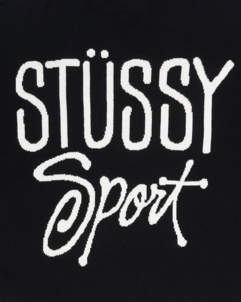 Long Sleeve Sweater Stüssy Hockey Pull Noir | JH33-V8-DM