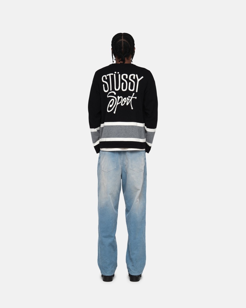 Long Sleeve Sweater Stüssy Hockey Pull Noir | JH33-V8-DM