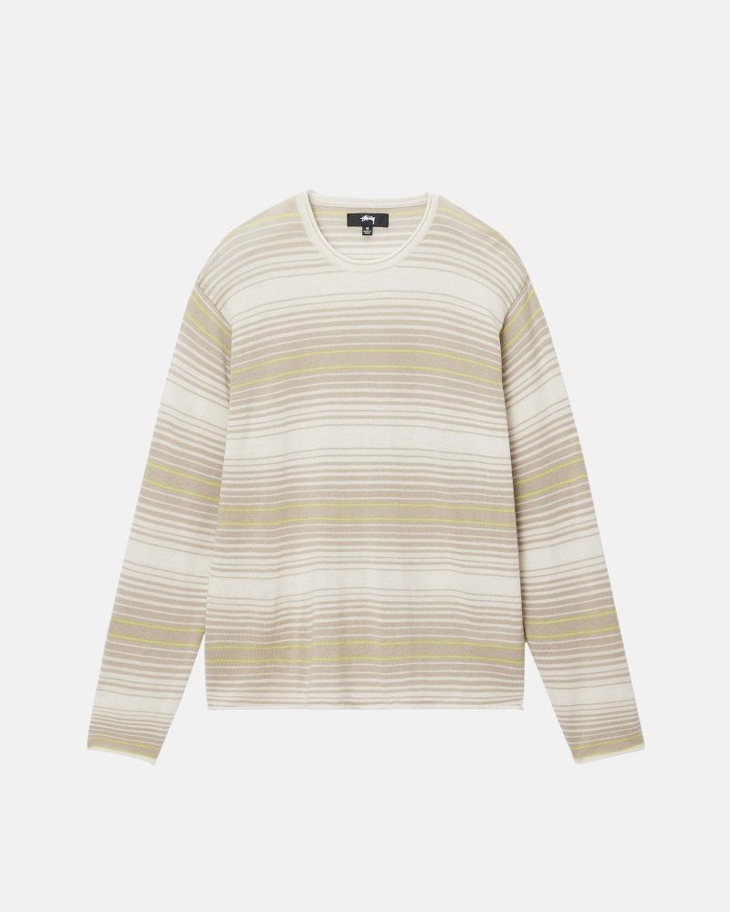 Long Sleeve Sweater Stüssy Horizontal Stripe Pull Natural | ET81-B4-FW