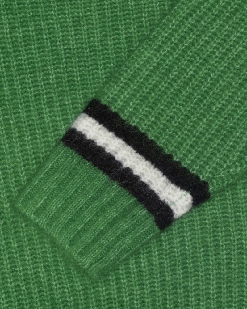 Long Sleeve Sweater Stüssy Mohair Tennis Pull Vert | RG49-U2-GA