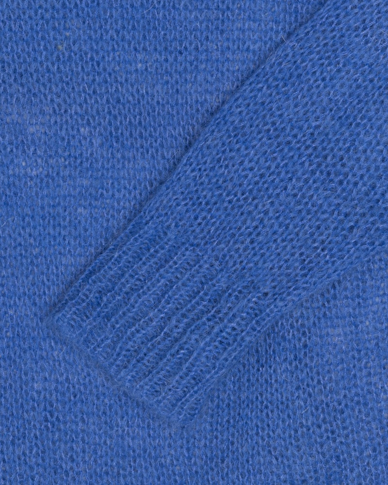 Long Sleeve Sweater Stüssy S Loose Knit Pull Bleu | EG90-P6-RX