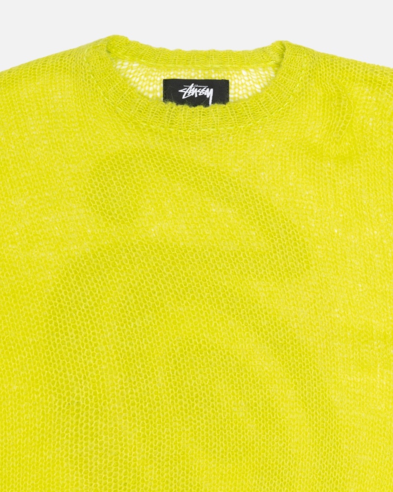 Long Sleeve Sweater Stüssy S Loose Knit Pull Lime | AP73-B1-CD