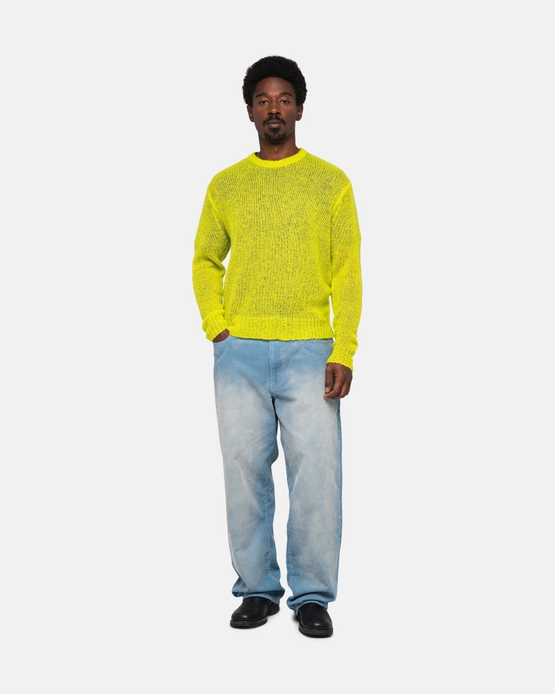 Long Sleeve Sweater Stüssy S Loose Knit Pull Lime | AP73-B1-CD