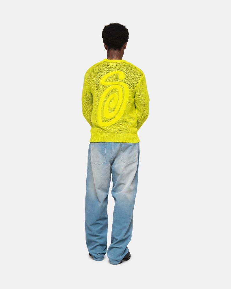 Long Sleeve Sweater Stüssy S Loose Knit Pull Lime | AP73-B1-CD