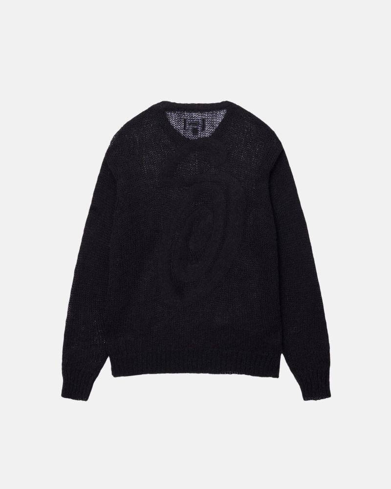 Long Sleeve Sweater Stüssy S Loose Knit Pull Noir | GN33-R8-QJ