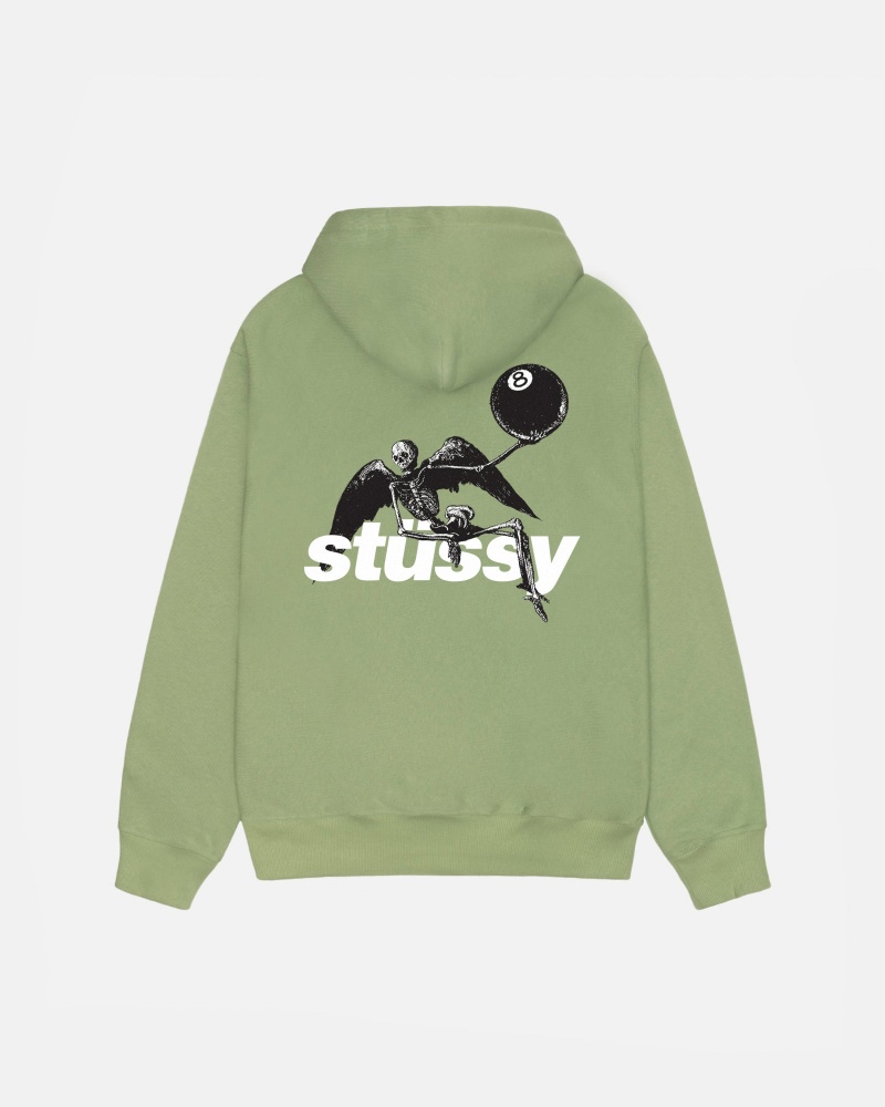 Long Sleeve Sweatshirt Stüssy Apocalypse Zip Hoodie Moss | JM10-V0-LX